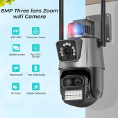YS-18 Kablosuz Wifi ip 6 Megapixel Ultra HD Mavi kırmızı ışıklı Alarmlı Ev, Ofis Güvenlik Kamerası - 2