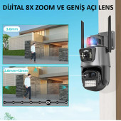 YS-18 Kablosuz Wifi ip 6 Megapixel Ultra HD Mavi kırmızı ışıklı Alarmlı Ev, Ofis Güvenlik Kamerası - 4