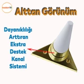 Golden Köşe Lüks Mobilya Grubu Kanepe Sehpa Tv Ünitesi Koltuk Ayağı 14 Cm Beyaz Altın Baza Ayakları thumbnail 4
