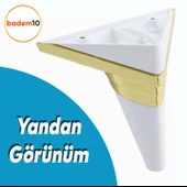 Golden Köşe Lüks Mobilya Grubu Kanepe Sehpa Tv Ünitesi Koltuk Ayağı 14 Cm Beyaz Altın Baza Ayakları thumbnail 3