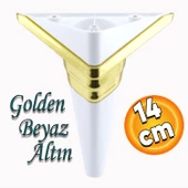 Golden Köşe Lüks Mobilya Grubu Kanepe Sehpa Tv Ünitesi Koltuk Ayağı 14 Cm Beyaz Altın Baza Ayakları thumbnail 1