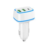 Concord C775 Çift USB QC3.0 Girişi PD 23W Girişi Işıklı Araç Çakmak Şarj - 2