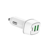 Concord C775 Çift USB QC3.0 Girişi PD 23W Girişi Işıklı Araç Çakmak Şarj - 3