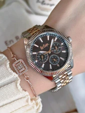 BLC07837.560 Lee Cooper Elite Seri Çelik Kordonlu 3 Atm Suya Dayanıklı Kadın Kol Saati+Bileklik - 1