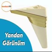Golden Köşe Lüks Mobilya Grubu Kanepe Sehpa Tv Ünitesi Koltuk Ayağı 14 Cm Krem Altın Baza Ayakları thumbnail 3