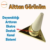 Golden Köşe Lüks Mobilya Grubu Kanepe Sehpa Tv Ünitesi Koltuk Ayağı 14 Cm Krem Altın Baza Ayakları thumbnail 4