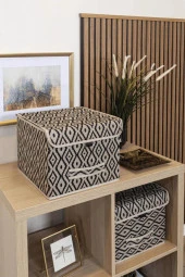 Flosoft Çok Amaçlı Kapaklı Kutu, Dolap Raf Düzenleyici, Dekoratif Saklama Kutusu - 2