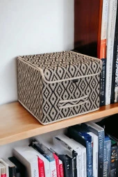 Flosoft Çok Amaçlı Kapaklı Kutu, Dolap Raf Düzenleyici, Dekoratif Saklama Kutusu - 3