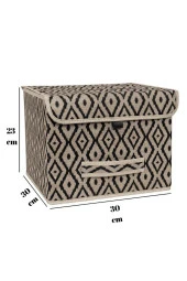 Flosoft 2 Adet Çok Amaçlı Kapaklı Kutu, Dolap Raf Düzenleyici, Dekoratif Saklama Kutusu 2’li Set - 5