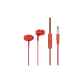 Sunix Stereo Mikrofonlu 3.5mm Kulak İçi Kablolu Kulaklık Kırmızı SX-16 - 1