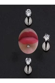 316l Paslanmaz Kararmaz Cerrahi Çelik Zirkon Taşlı 8mm Tragus Helix Kıkırdak Yuvarlak Model Piercing - 8