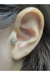 Paslanmaz Kararmaz Cerrahi Çelik Mickey Tragus, Kıkırdak Helix 8mm Piercing Gümüş Renk - 1