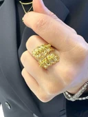 Başak Modeli Dorika Toplu Maraş İşçiliği Altın Yüzük thumbnail 3