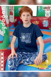 Aydoğan Erkek Garson Polat Kısa Kol Lacivert Pijama Takım 240510 - 2