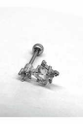 Kutup Yıldızı Çelik Tragus Kıkırdak Helix Piercing - 4