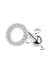 Oval Model Çelik Tragus Kıkırdak Helix Piercing - 5