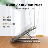 Torima JX-18 Laptop Stand MacBook Notebook Katlanabilir Taşınabilir Metal Standı Siyah - 4