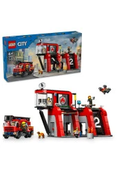 ® City İtfaiye Kamyonlu İtfaiye Merkezi 60414 -  Yaratıcı Oyuncak Yapım Seti (843 Parça) - 1