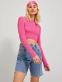 JJXX Bayan Uzun Kollu Crop Triko Kazak 12243660 - 1