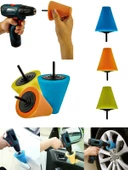 Germany Style Matkapa Uyumlu Konik Pasta Cila Parlatma Polisaj Süngeri AparatıJant Temizlik Seti (3 - 1