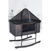 Rubi Portatif Sallanır Anne Yanı Fileli Keten Kumaş Beşik - 1