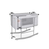 Rubi Portatif Sallanır Anne Yanı Fileli Keten Kumaş Beşik - 9