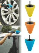 Germany Style 17 Parça Pasta Cila Oto Jant Temizleme Koltuk Yıkama Sünger Fırça Seti Matkapa Uyum - 4