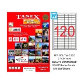 TANEX 2120 LASER ETİKET 31x14mm 20x100 2000 ADET - 1