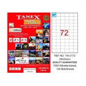 TANEX 2172 LASER ETİKET 35x23mm 72x100 7200 ADET - 1