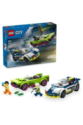 ® City Polis Arabası ve Spor Araba Takibi 60415 -  Yaratıcı Oyuncak Yapım Seti (213 Parça) - 1