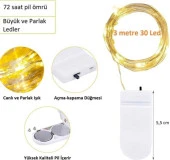 Peri Led Işık|ince Pil Yataklı Kendinden Pilli 3 Metre Gün Işığı Tel Şerit Led Dekoratif Aydınlatma - 3