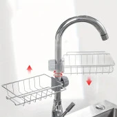 Sunup Ayarlanabilir Kurulum İstemeyen Mutfak Ve Banyo Organizer Tek Kat Demir Raf Paslanmaz Çelik - 2