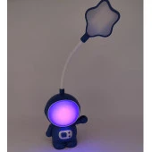 Astronot Temalı Led Işıklı Çift Foksiyonlu Masa Lambası - Mavi - 5