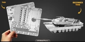 DIY 3D Metal Puzzle Bulmaca ABD M1 Abrams Tank Hediyelik Maket - 4