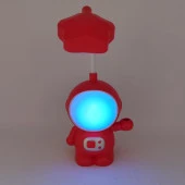Astronot Temalı Led Işıklı Çift Foksiyonlu Masa Lambası - Kırmızı - 2