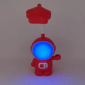 Astronot Temalı Led Işıklı Çift Foksiyonlu Masa Lambası - Kırmızı - 4