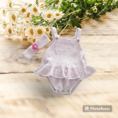 6 Ay - 1 Yaş Kız bebek Zıbın & Bandana Takımı - 1