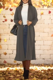 Beli Kemerli Kimono Haki thumbnail 1