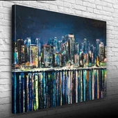 Gökdelenler ve Suya Yansıması Kanvas Tablo 50 x 70 thumbnail 1