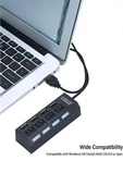 Torima Siyah YD-76 USB 2.0 4 Portlu Bilgisayar Adaptörü - 2