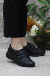 Fort Gnd 42213 Siyah Cırtlı Hafif Rahat Esnek Taban Kadın Günlük Ayakkabı - 1