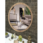 Açık Ceviz Dekoratif Duvar Aynası Wc Hol Antre Oda Konsol Aynası 59 Cm - 6