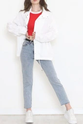 Oversize Ceket Beyaz - 4