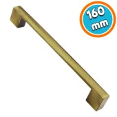 Mobilya Mutfak Dolabı Çekmece Dolap Kapak Kulpu Kulbu Antik Sarı 160 mm Metal Düz Kulp thumbnail 1