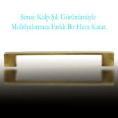 Mobilya Mutfak Dolabı Çekmece Dolap Kapak Kulpu Kulbu Antik Sarı 160 mm Metal Düz Kulp thumbnail 3