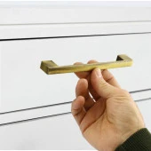 Mobilya Mutfak Dolabı Çekmece Dolap Kapak Kulpu Kulbu Antik Sarı 160 mm Metal Düz Kulp thumbnail 7