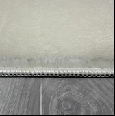 Modern Dekoratif Yuvarlak Puffy Peluş Ponpon Saçaklı Salon Oturma Odası Halısı Krem - 6