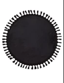 Modern Dekoratif Yuvarlak Puffy Peluş Ponpon Saçaklı Salon Oturma Odası Halısı Antrasit thumbnail 2