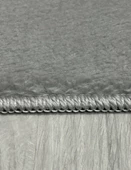 Modern Dekoratif Yuvarlak Puffy Peluş Ponpon Saçaklı Salon Oturma Odası Halısı Gri - 7