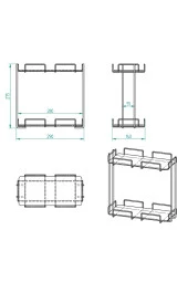 2 Katlı 28x14 Siyah Banyo ve Kozmetik Düzenleyici - Çift Katlı Sunum ve Servis Tepsisi - 6